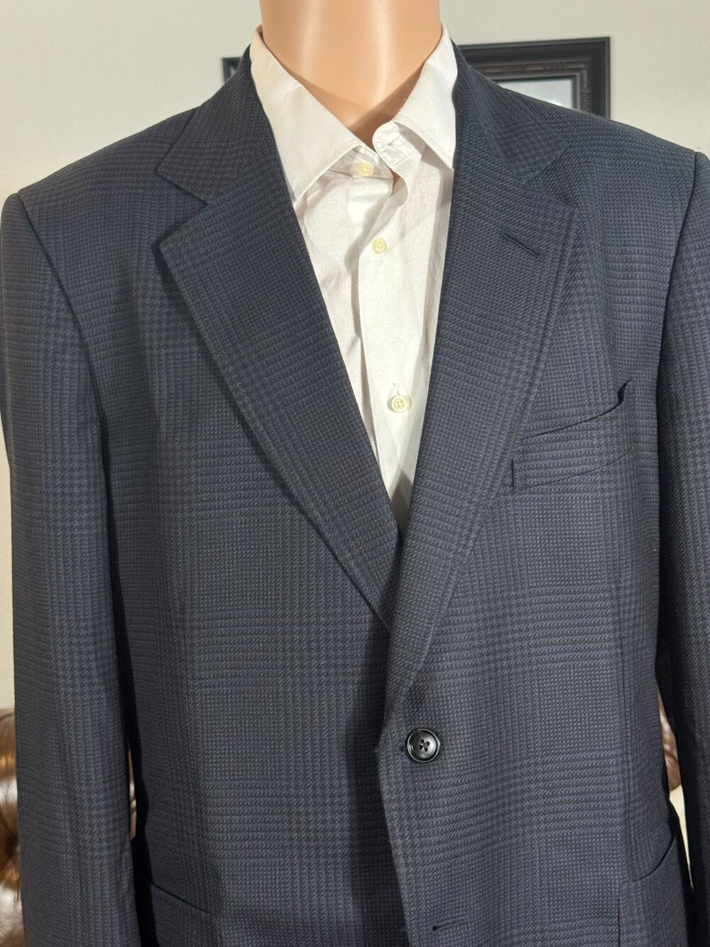Tom Ford Blue O'Connor Houndstooth Blazer 52IT 42R US Wool Sportcoat EUC